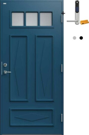Ytterdør Diplomat Britta Klart Glass med Yale Doorman Classic Home