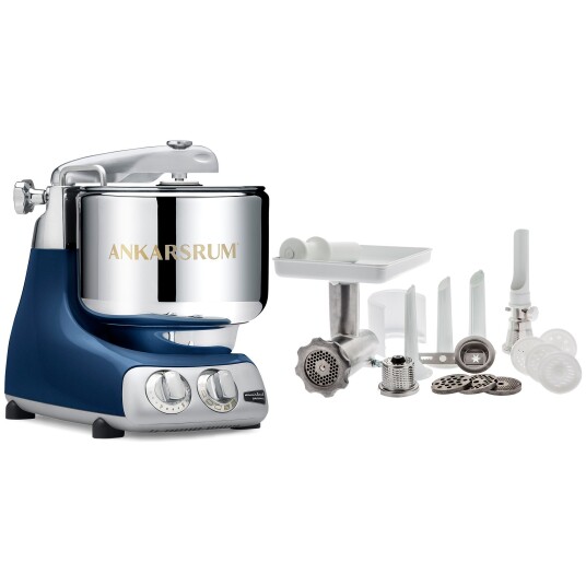 Ankarsrum Assistent AKM 6230 Kjøkkenmaskin + Komplett Kjøtthakker, Ocean Blue Ankarsrum Assistent AKM 6230 Kjøkkenmaskin + Komplett Kjøtthakker, Ocean Blue