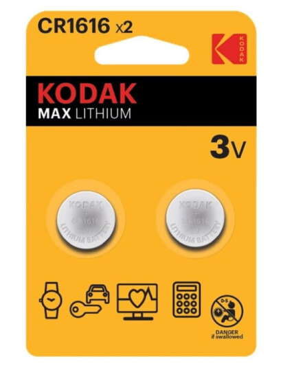 Kodak MAX KCR1616 Batteri 2 x CR1616 Li 50 mAh Kodak MAX KCR1616 Batteri 2 x CR1616 Li 50 mAh