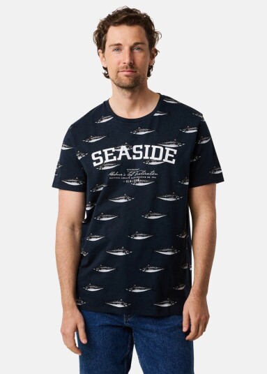 Seaside Ocean Tee Navy Makerill Xl Strandklær