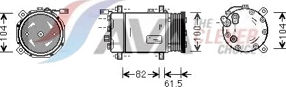AVA COOLING SYSTEMS VNAK167 AC-kompressor