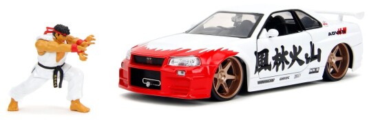 Jada Street Fighter Ryu Nissan Skyline GTR 1:24