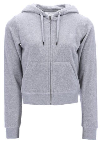 Juicy Couture Robertson Classic Velour Zip Hoodie - Silver Marl L Juicy Couture Robertson Classic Velour Zip Hoodie - Silver Marl L