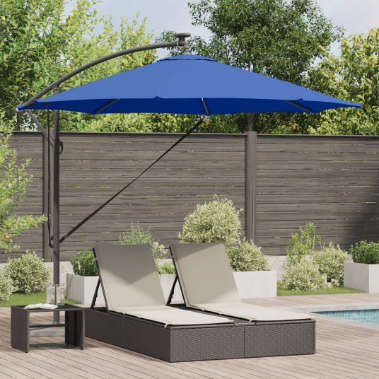  Kantilever bananparasol med lås asurblå 294 x 294 x 248 cm