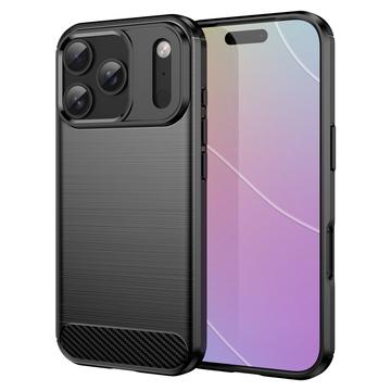 iPhone 17 Pro Børstet TPU deksel karbonfiber svart