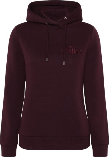 Gant Reg Tonal Shield Hoodie Burgundy XXL