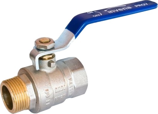 Invena Kuleventil 1/2" Type Tung Prov Med Spak Stål Inn-/Utvendig Gjenger Zk-63-015