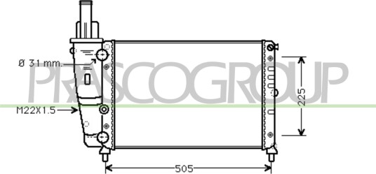 PRASCO FT132R001 Radiator motorkjøling