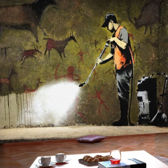 Fototapet Banksy Cave Painting 150x105 - Artgeist sp. z o. o.