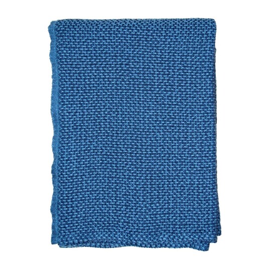 Klippan Yllefabrik Basket bomullspledd 130 x 180 cm Sea blue (blå)