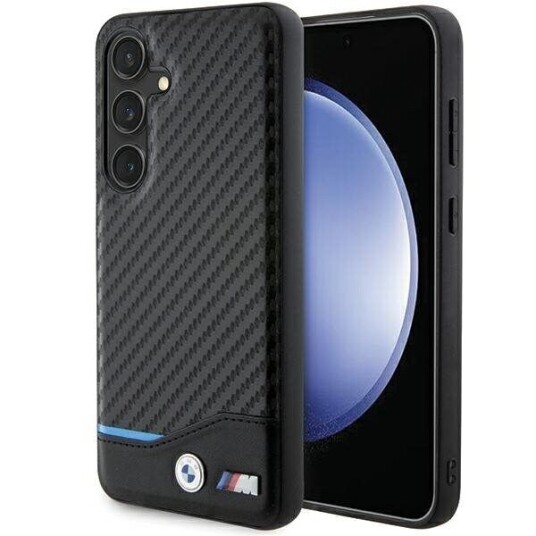 BMW Lær Karbon Etui til Samsung Galaxy S24 - Svart