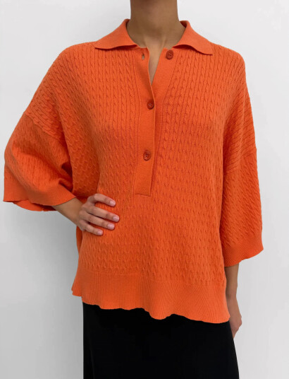 RODEBJER Rodebjer Adore Cable Orange XL RODEBJER Rodebjer Adore Cable Orange XL