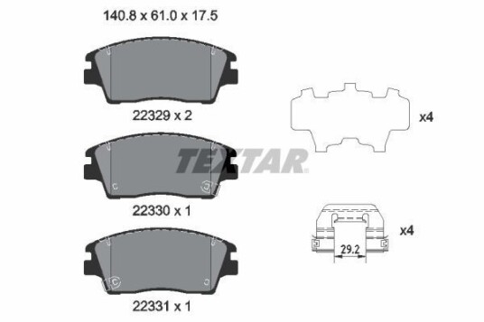Bremseklosser TEXTAR 2232901 Bremseklosser TEXTAR 2232901