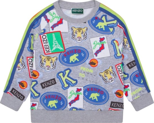 Kenzo Collegegenser Grå Melert m. Trykk Kenzo 10 år 140 Collegegenser