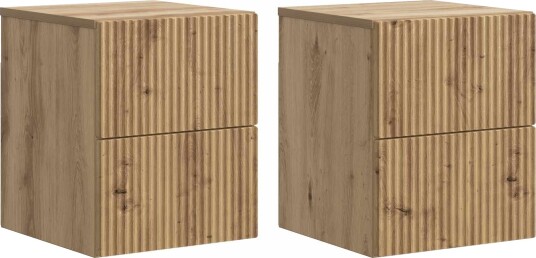  Vegghengt Nattbord 2 pcs Artisan eik 33 x 34,5 x 40 cm