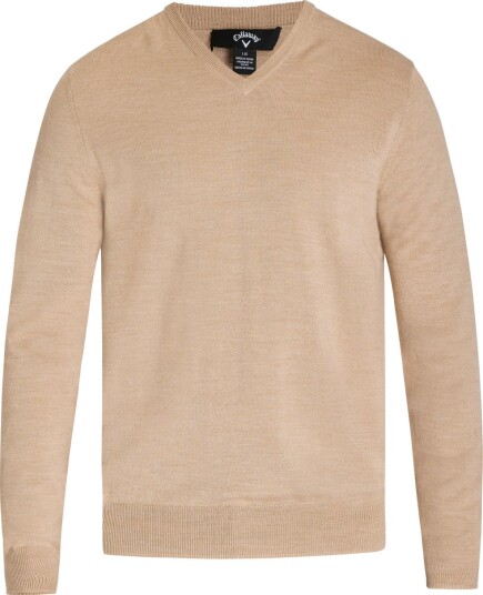 Callaway Ls V Neck Merino Golfgenser herre Beige Heather XX Large