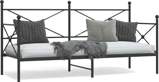 Dagseng uten madrass svart 80x200 cm stål Dagseng uten madrass svart 80x200 cm stål