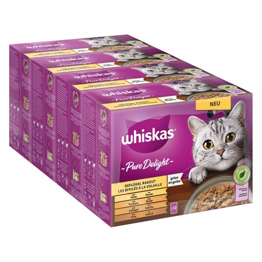 Whiskas Multipack Pure Delight Porsjonsposer 96 X 85 G Fjærkre-Ragout I Gelé Whiskas Multipack Pure Delight Porsjonsposer 96 X 85 G Fjærkre-Ragout I Gelé