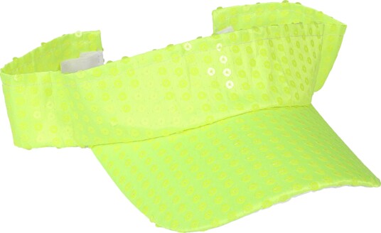 Hisab Joker Solskjerm med paljetter neongul One size 97625