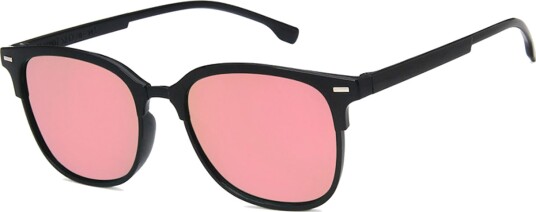 Black Clubmaster solbriller rosa speilglass + senil ledning