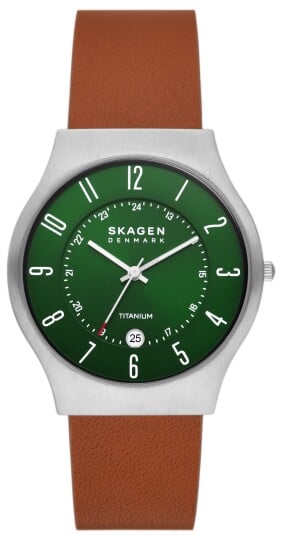 Skagen Herreklokke SKW6908 Sundby Titanium Grønn/Lær Ø40 mm