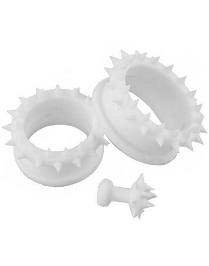 Piercing Tunnel With Spiked Edges Hvit Strl 10 mm