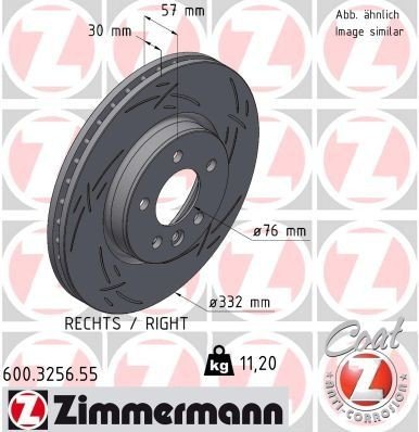 Bremseskive ZIMMERMANN 600.3256.55