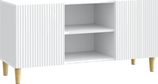 TV skap Hvit 102 x 34,5 x 50 cm Konstruert tre TV skap Hvit 102 x 34,5 x 50 cm Konstruert tre