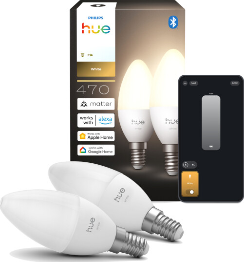 Philips Hue White B39 E14 Lyskilde   2Pack