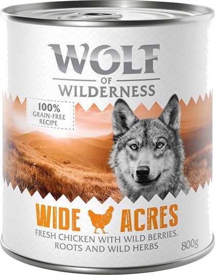 Wolf Of Wilderness Våtfôr Adult Single Protein Wide Acres Kylling 6 X 800 G