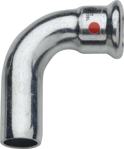 89 mm TURBO stålbøy 90G. muffe/nippel