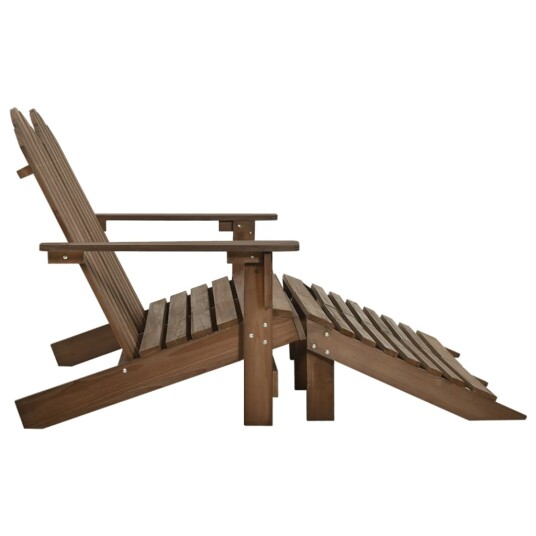 vidaXL Adirondack hagestol og ottoman 2-seters heltre gran brun vidaXL Adirondack hagestol og ottoman 2-seters heltre gran brun