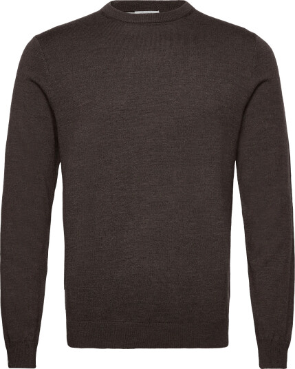 Lindbergh Black 100 % Merino Crew Neck Knit Brown XXXL