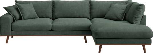 Copenhagen Premium 4 personers Højrevendt L formet Dyb Chaiselongsofa i Stoff Grön Copenhagen Premium 4 personers Højrevendt L formet Dyb Chaiselongsofa i Stoff Grön