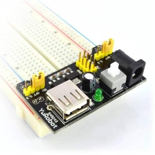 Strømforsyningsmodul for breadboard – 3,3 V / 5 V – DC og USB