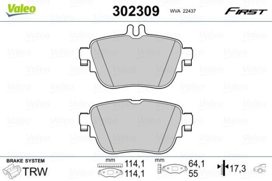 Bremseklosser VALEO 302309