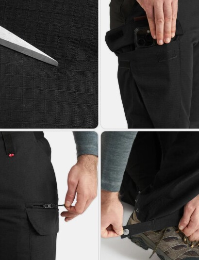 Danish Endurance Explorer Hiking Pants Men 1 Pack   Black   XL