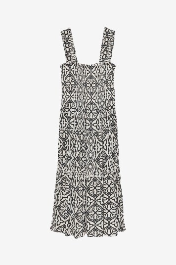 Vero Moda Curve   Kjole vmMenny SL Smock Calf Dress Wvn Curve   Grå