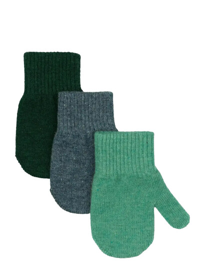 mikk-line Magic Mittens 3 Pack - Green - 0-2Y mikk-line Magic Mittens 3 Pack - Green - 0-2Y