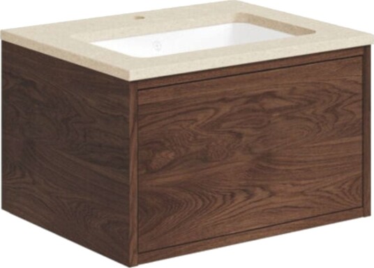 Gustavsberg Ducentic Servantskap med Benkeplate Brun eik / 60cm Beige Royal 1 Hull for Kran Gustavsberg Ducentic Servantskap med Benkeplate Brun eik / 60cm Beige Royal 1 Hull for Kran