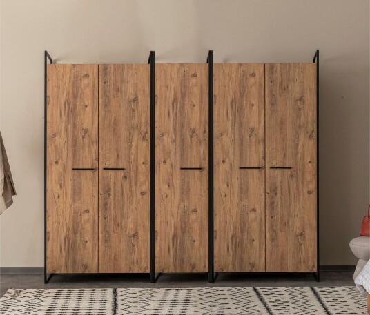 Batler Garderobe 52x104 5 Dører - Natur