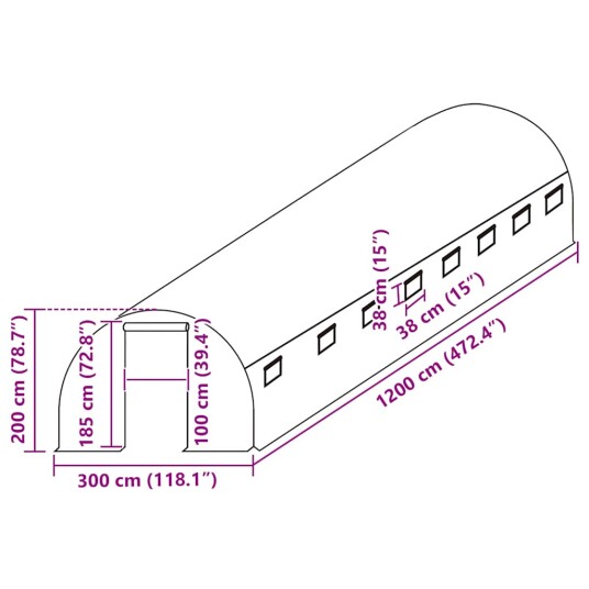 vidaXL Erstattningstrekk til drivhus (36 m²) 3x12x2 m gjennomsiktig vidaXL Erstattningstrekk til drivhus (36 m²) 3x12x2 m gjennomsiktig
