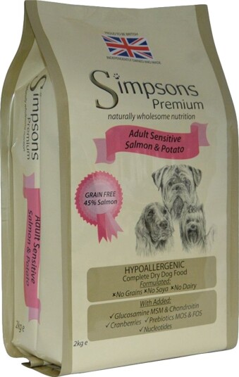 Simpsons Premium Tørrfôr Adult Sensitive Laks & Poteter 2 kg Simpsons Premium Tørrfôr Adult Sensitive Laks & Poteter 2 kg