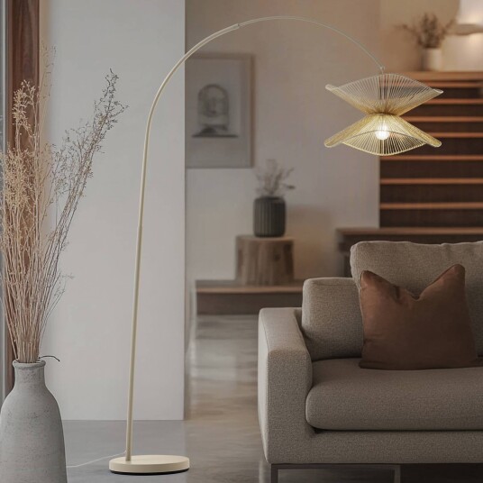 Lindby buelampe Valdorin beige papir 195 cm IP20