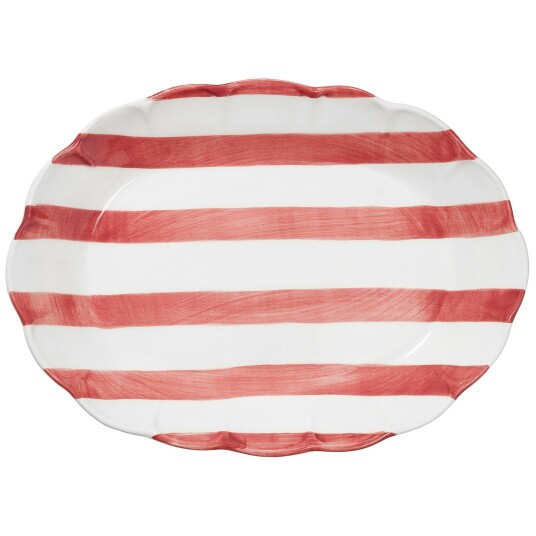 Pick A Poppy Stripe Serveringsfat 36 cm Rød