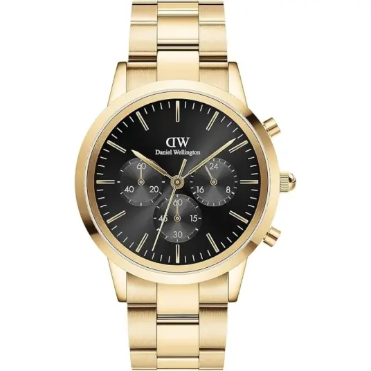 Daniel Wellington DW Watch Iconic Chronograph Link Onyx G 42mm Gold Daniel Wellington DW Watch Iconic Chronograph Link Onyx G 42mm Gold