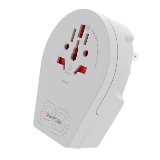 SKROSS World Adapter - World to USA USB-C™ PD för alla jordade och ojordade enheter (2- och 3-poliga), med integrerad, ultrasnabb USB-C™-laddare (Power Delivery) SKROSS World Adapter - World to USA USB-C™ PD för alla jordade och ojordade enheter (2- och 3-poliga), med integrerad, ultrasnabb USB-C™-laddare (Power Delivery)