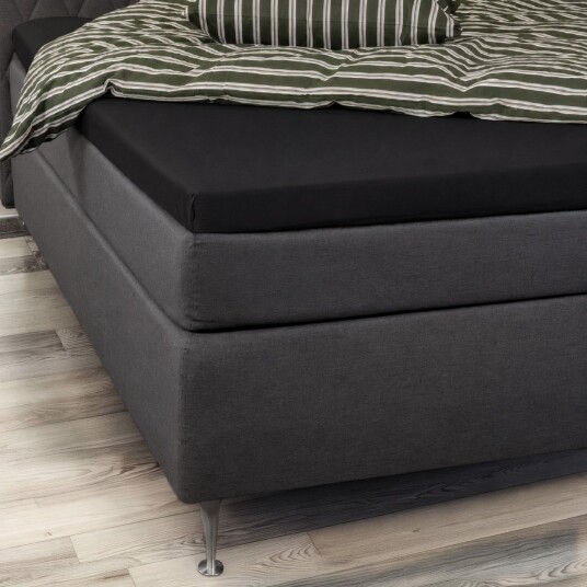 Borg Living Overmadrasslaken Svart 140x200x8 cm 100% Bomullssateng