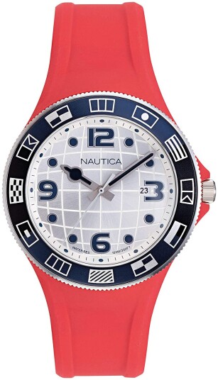 Nautica Dameklokke NAPLBS902 Sølvfarget/Gummi Ø40 mm