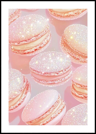 Sparkly Pink Macarons Plakat / 21x30
